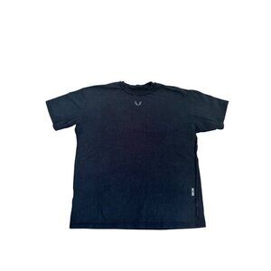 Black Cotton Graphic T-Shirt With Subtle Back Detail & Quote Accent Design DSG-0